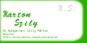 marton szily business card